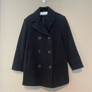 Andrea Brem, Medium, Black Toned Wool Blend Coat, UGC